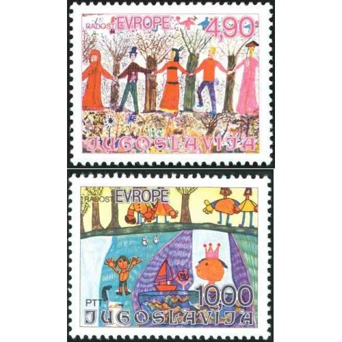 2 عدد تمبر شادی اروپا شادی اروپا - جشنواره کودکان- یوگوسلاوی 1978