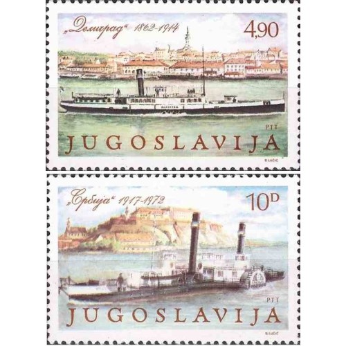 2 عدد تمبر سی و یکمین سالگرد کنفرانس دانوب در بلگراد ۱۹۴۸ - یوگوسلاوی 1979