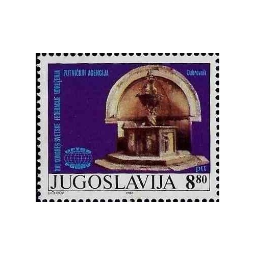 1 عدد تمبر کنگره فدراسیون متحد انجمن‌های آژانس‌های مسافرتی، دوبروونیک - یوگوسلاوی 1982