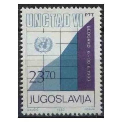 1 عدد تمبر کنفرانس تجارت و توسعه سازمان ملل متحد - یوگوسلاوی 1983