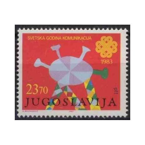 1 عدد تمبر سال جهانی ارتباطات - یوگوسلاوی 1983