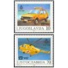 2 عدد تمبر چهلمین سالگرد «اتو موتو ساوز یوگسلاوی» (AMSJ) - یوگوسلاوی 1986