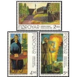 3 عدد  تمبر هنر تصویری شمال  - جزایر فارو 1995