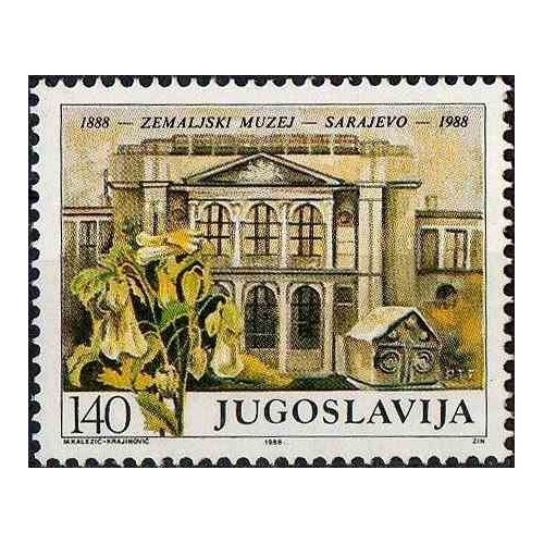 1 عدد تمبر صدمین سالگرد موزه ملی بوسنی و هرزگوین - یوگوسلاوی 1988