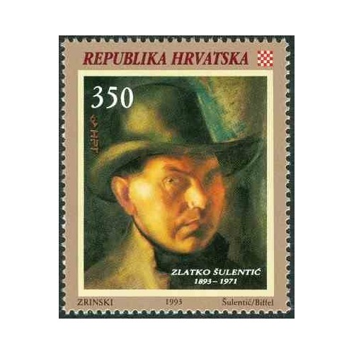 1 عدد تمبر صدمین سالگرد تولد زلاتکو سولنتیچ - نقاش - کرواسی 1993