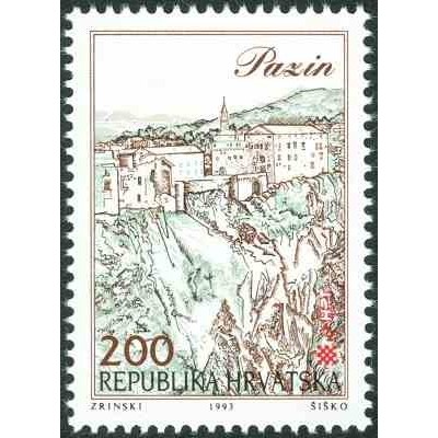 1 عدد تمبر سری پستی شهرهای کرواسی - پازن - 200D - کرواسی 1993