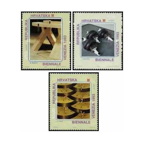 3 عدد تمبر 45مین دوسالانه هنری - ونیز، ایتالیا- کرواسی 1993