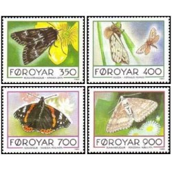4 عدد  تمبر پروانه های فاروئی - جزایر فارو 1993 قیمت 6.5 دلار