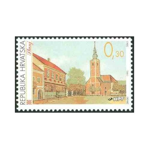 1 عدد تمبر سری پستی شهرهای کرواسی - 0.3K - کرواسی 1995