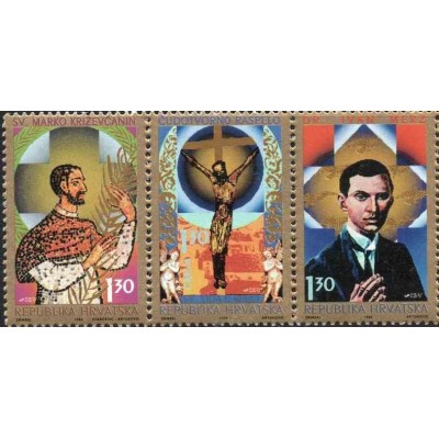 3 عدد تمبر کرواسی کاتولیک - کرواسی 1995