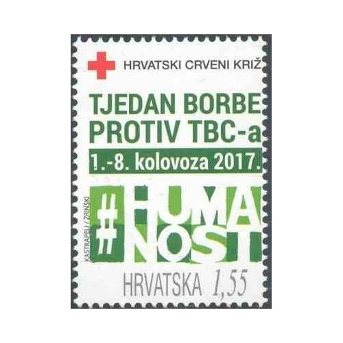 1 عدد تمبر مالیات پستی - صلیب سرخ - هفته مبارزه با سل - کرواسی 2017