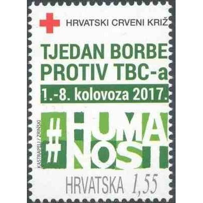 1 عدد تمبر مالیات پستی - صلیب سرخ - هفته مبارزه با سل - کرواسی 2017