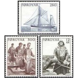 3 عدد  تمبرماهیگیری محلی - جزایر فارو 1984
