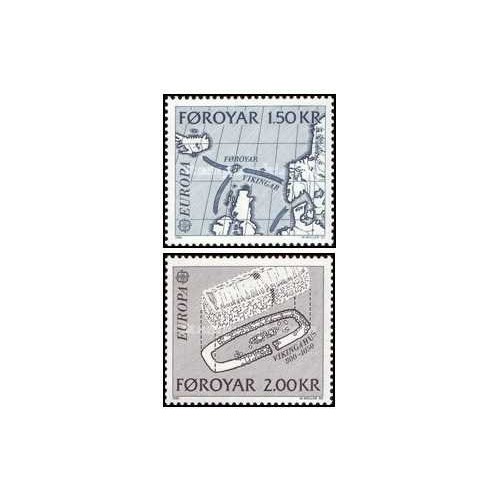 2 عدد تمبر مشترک اروپا - Europa Cept - رویدادهای تاریخی - جزایر فارو 1982 2 عدد تمبر مشترک اروپا - Europa Cept - رویدادهای تاریخی - جزایر فارو 1982