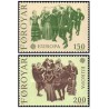 2 عدد  تمبر مشترک اروپا - Europa Cept - فولکلور - جزایر فارو 1981