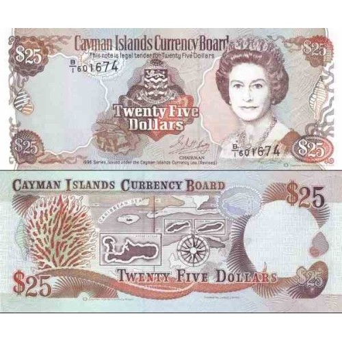 اسکناس 25 دلار - جزایر کایمن 1996 -  سفارشی