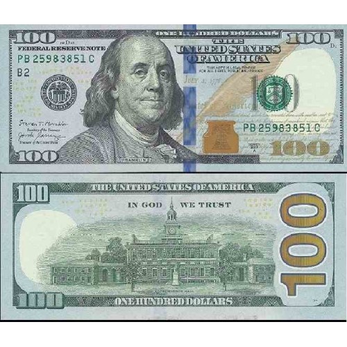 100 Dollar Banknote - United States 2017 - Series A - Boston