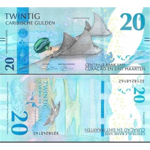 اسکناس 20 گیلدن کوراسائو و سن مارتین 2025  سفارشی