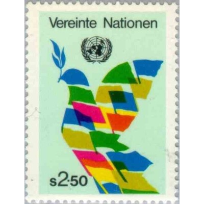 1 عدد تمبر کبوتر صلح - وین سازمان ملل 1980
