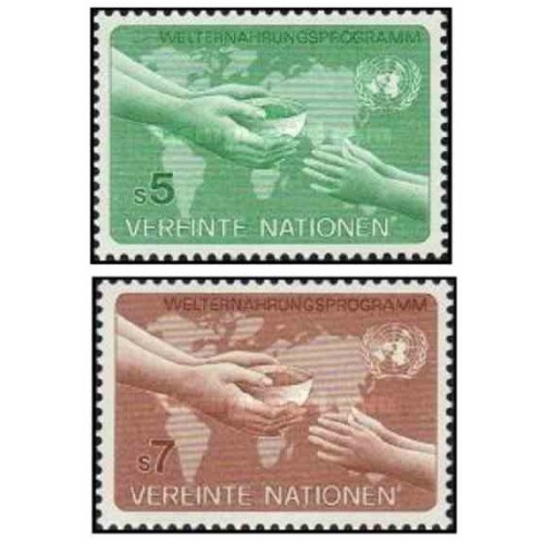 2 عدد تمبر برنامه جهانی غذا - وین سازمان ملل 1983