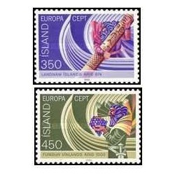 2 عدد  تمبر مشترک اروپا - Europa cept - رویدادهای تاریخی - ایسلند 1982
