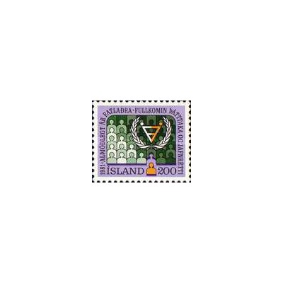 1 عدد  تمبر سال جهانی معلولین  - ایسلند 1981