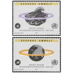 2 عدد تمبر 45مین سالگرد سازمان بهداشت جهانی - وین سازمان ملل 1993