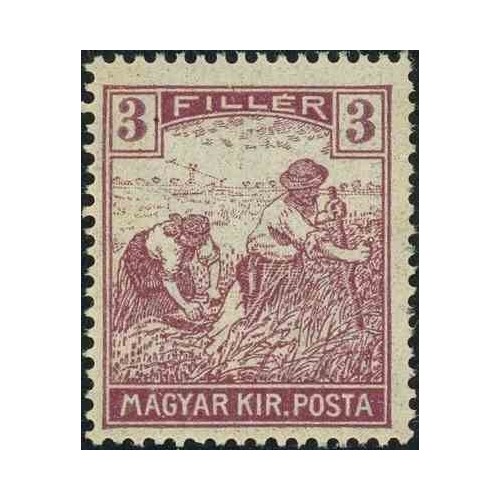 1 عدد تمبر سری پستی - درو  - 3f - مجارستان 1916