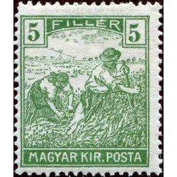 1 عدد تمبر سری پستی - درو  - 5f - مجارستان 1916