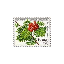 1 عدد  تمبر سال درخت  - ایسلند 1980