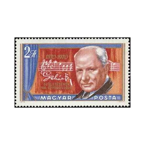 1 عدد تمبر صدمین سالگرد تولد فرانتس لهار - آهنگساز - مجارستان 1970