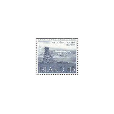 1 عدد  تمبر پنجاهمین سالگرد انجمن جهانگردی - ایسلند 1977