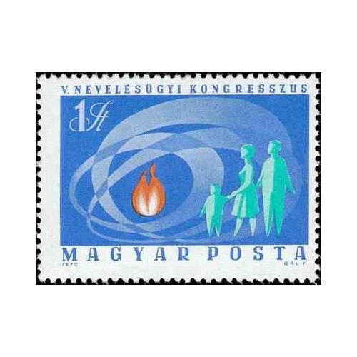 1 عدد تمبر پنجمین کنگره آموزش و پرورش - مجارستان 1970