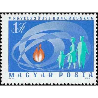1 عدد تمبر پنجمین کنگره آموزش و پرورش - مجارستان 1970