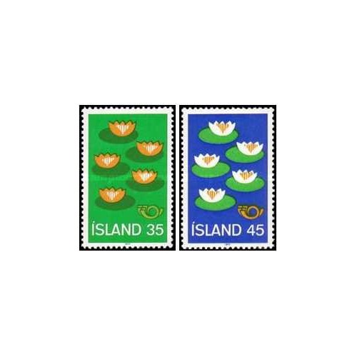 2 عدد  تمبر بیست و پنجمین جلسه شورای شمال اروپا - ایسلند 1977