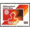 1 عدد  تمبر شصتمین سالگرد فدراسیون کار ایسلند - ایسلند 1976
