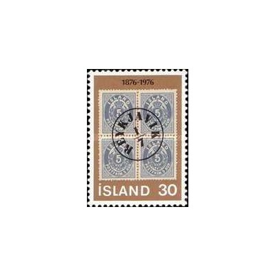 1 عدد  تمبر صدمین سالگرد تمبرهای Aur - ایسلند 1976