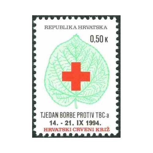 1 عدد تمبر مالیات پستی - صلیب سرخ - هفته مبارزه با سل (IV)- کرواسی 1994