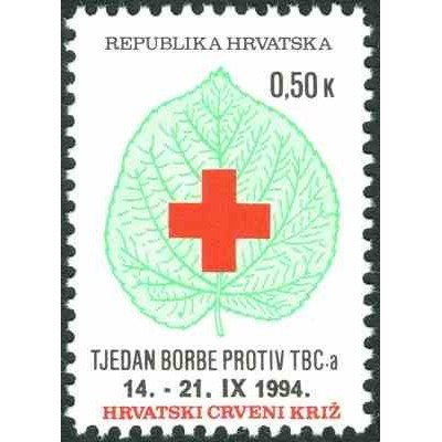 1 عدد تمبر مالیات پستی - صلیب سرخ - هفته مبارزه با سل (IV)- کرواسی 1994