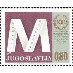 1 عدد تمبر صدمین سالگرد سیستم متریک در یوگسلاوی - یوگوسلاوی 1974