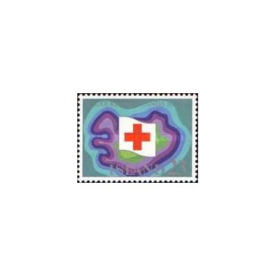 1 عدد  تمبر پنجاهمین سالگرد صلیب سرخ در ایسلند - ایسلند 1975