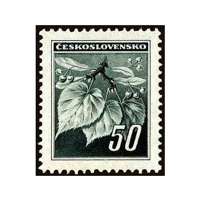 1 عدد تمبر سری پستی - شاخه لیمو - 50H- چک اسلواکی 1945