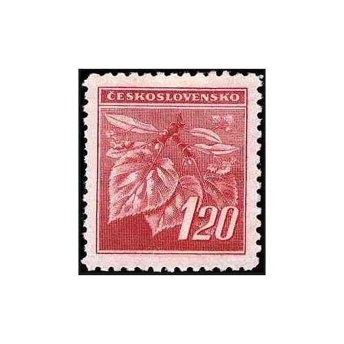 1 عدد تمبر سری پستی - شاخه لیمو - 120H- چک اسلواکی 1945