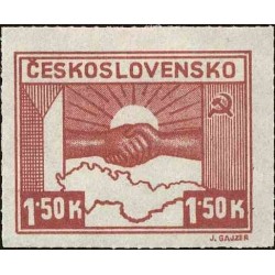 1 عدد تمبر سری پستی - نقشه‌ها - 1.5Kc- چک اسلواکی 1945