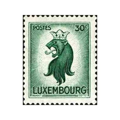 1 عدد تمبر سری پستی - شیر دوچی آرمز - 30c - لوگزامبورگ 1945
