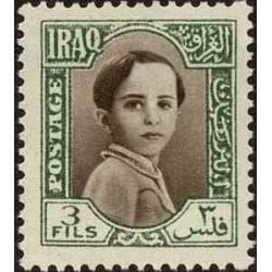 1 عدد تمبر سری پستی - ملک فیصل دوم -3F -  عراق 1942
