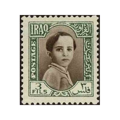 1 عدد تمبر سری پستی - ملک فیصل دوم -3F -  عراق 1942