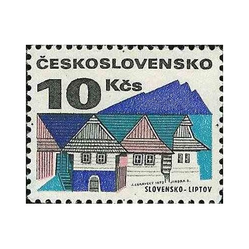 1 عدد تمبر سری پستی - ساختمان‌های قدیمی -10Kc -  چک اسلواکی 1972 قیمت 4.7