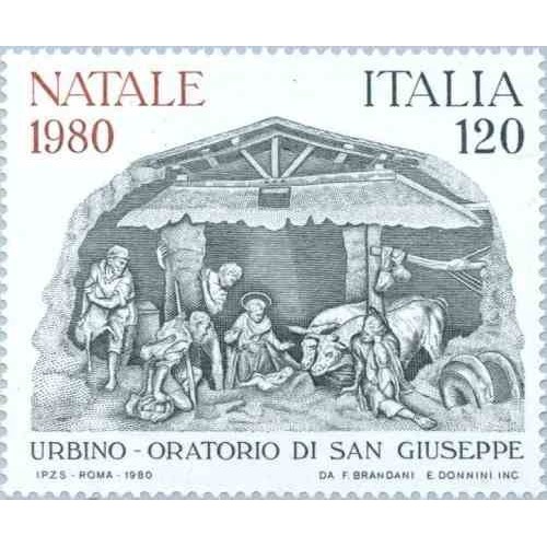 1 عدد تمبر کریسمس - تابلو نقاشی -  ایتالیا 1980