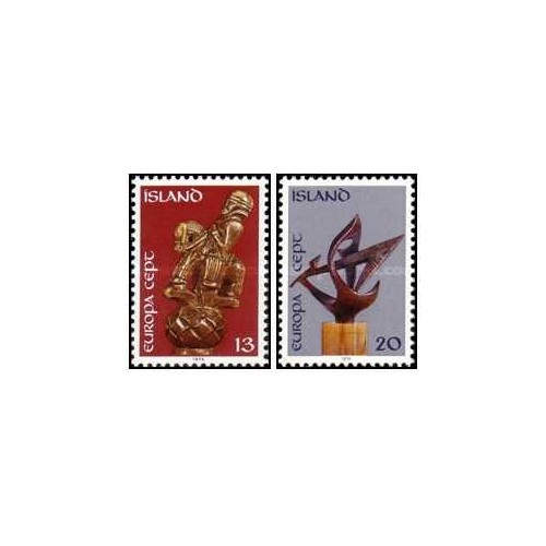 2 عدد تمبر مشترک اروپا - Europa Cept - مجسمه ها - ایسلند 1974 2 عدد تمبر مشترک اروپا - Europa Cept - مجسمه ها - ایسلند 1974